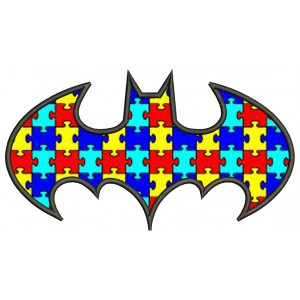Autism Awareness Batman Applique Machine Embroidery Design Digitized Pattern
